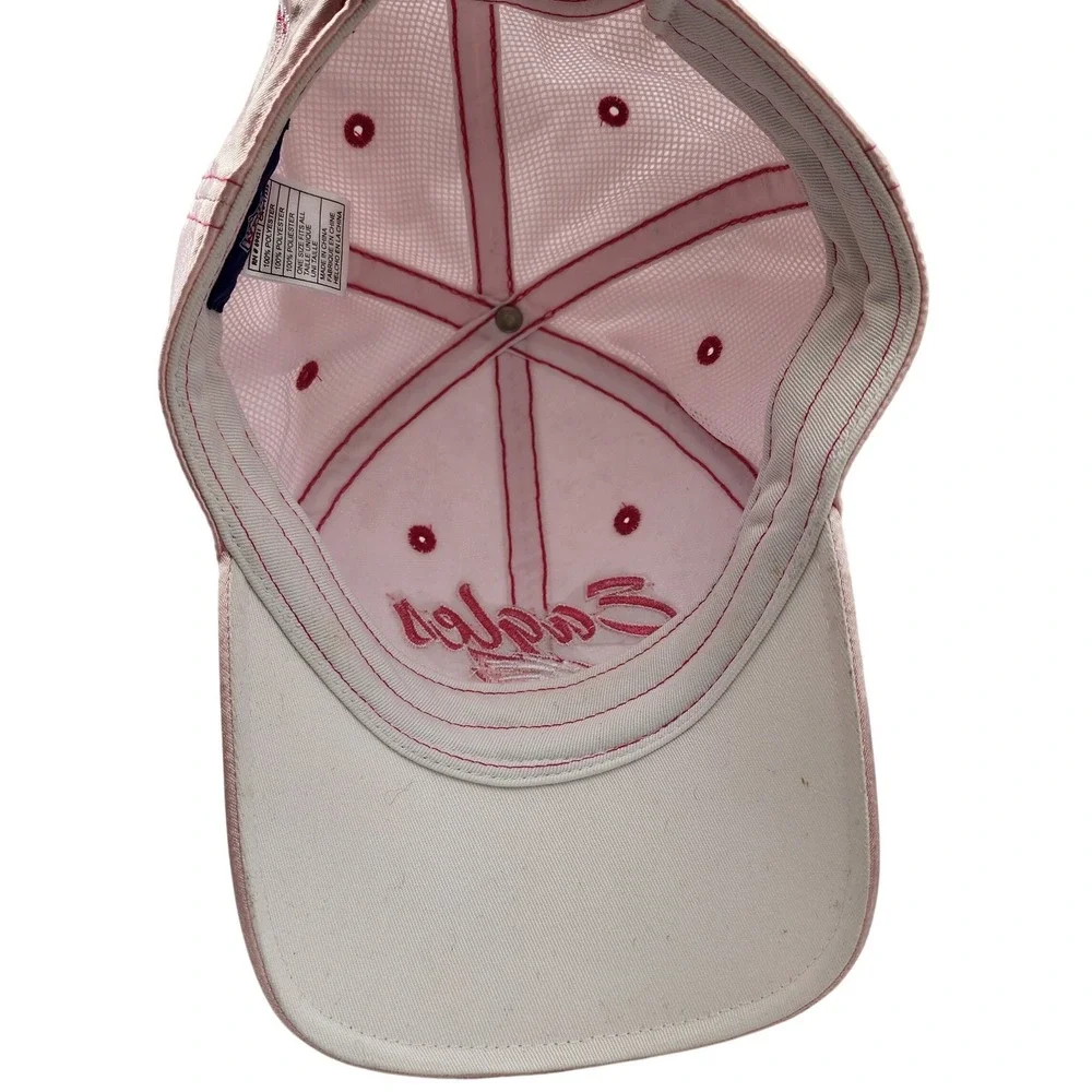 Reebok Philadelphia Eagles NFL Womens Pink Satin Rhinestone Adjustable Hat Cap